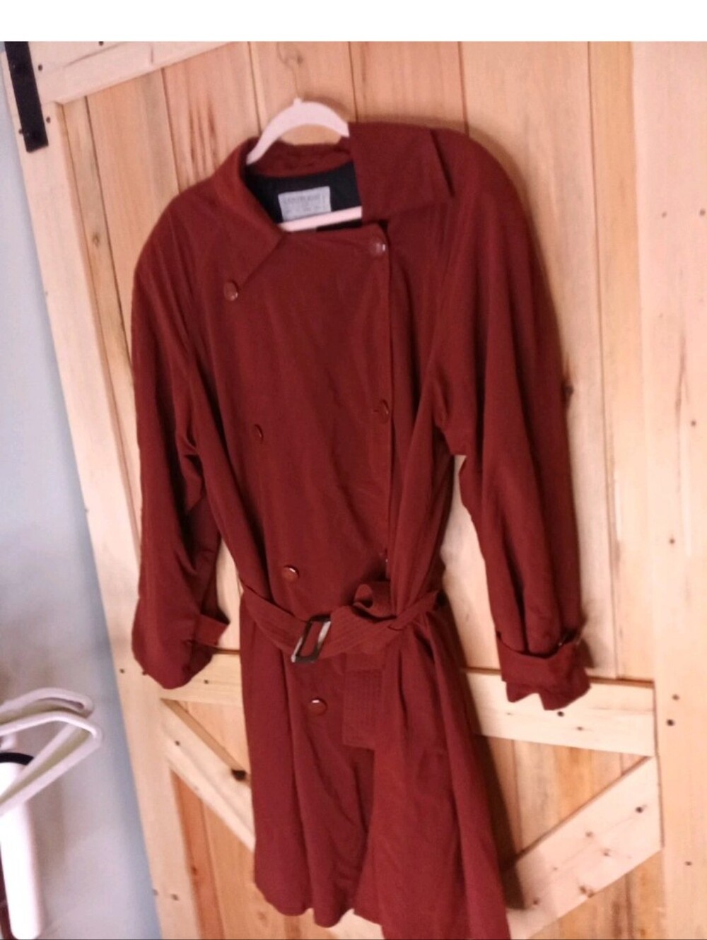 Vintage Country Road Rust Trench Coat with Belt Plus Size Measurements Below